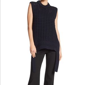 NWOT Tibi Pointelle Open Knit Sleeveless Sweater